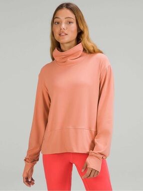 Lululemon Ready to Rulu Pullover Pink Savannah Funnel Neck Thumbhole Top